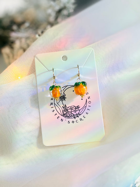 Glass Fruit Earrings (Peach)