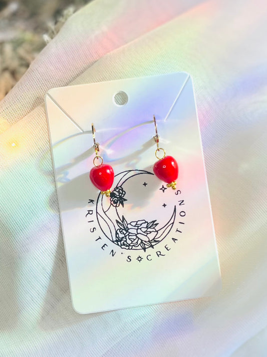 Glass Fruit Earrings (Apple)