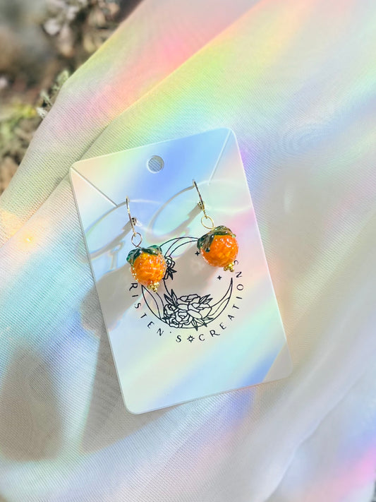 Glass Fruit Earrings (Orange)