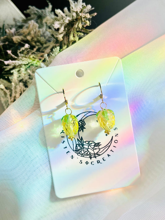 Glass Fruit Earrings (Lemon)